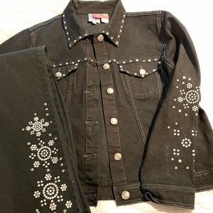 Diane Gilman black denim set